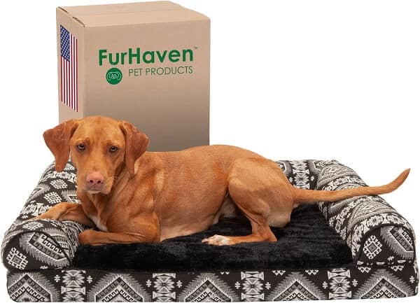 A modern dog bed with cooling gel technology
