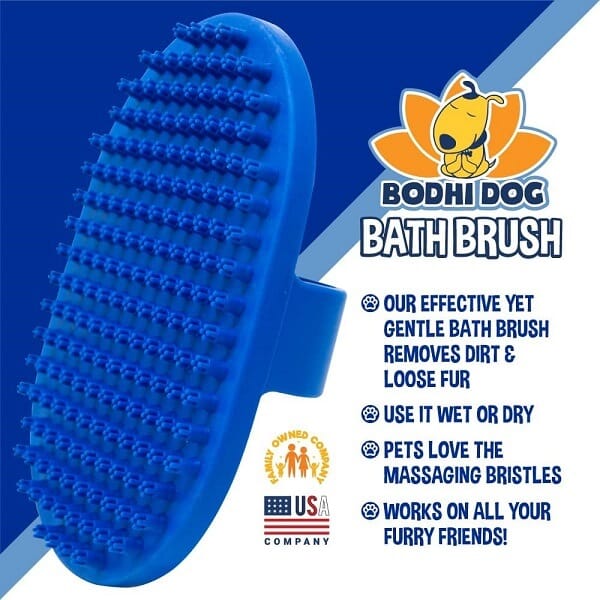 Bodhi Dog new grooming pet shampoo brush with soothing massage rubber bristles, a curry comb for dogs and cats washing - professional quality.