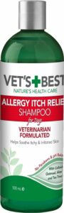 Bottle of Vet's Best Allergy Itch Relief Dog Shampoo against a clean background