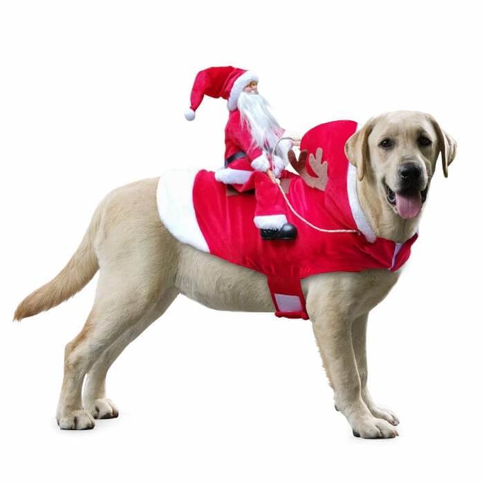 Happaiersouty Dog Christmas Clothes Santa Claus Ride Dress