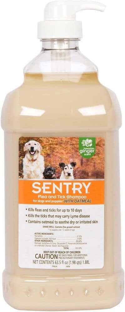 Sentry Flea & Tick Oatmeal Hawaiian Ginger Shampoo for Dogs