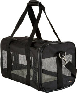Amazon Basics Soft-Sided Mesh Pet Travel Carrier - A convenient and well-ventilated carrier for secure and comfortable pet travel.