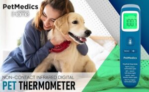 Innovative Pet Care: Aerosol Chamber Kit and Non-Contact Digital Thermometer for Dogs - Fast and Accurate Canine Temperature Detection.