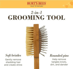 Burt's Bees for Pets Double Sided Pin & Hemp Bristle Dog Brush - A versatile grooming tool with metal pins on one side and natural hemp bristles on the other. Ergonomic handle for easy use. Ideal for reducing shedding, making it the best all-purpose dog brush.