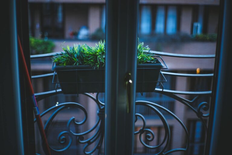 Small dog apartment balcony railing plants
