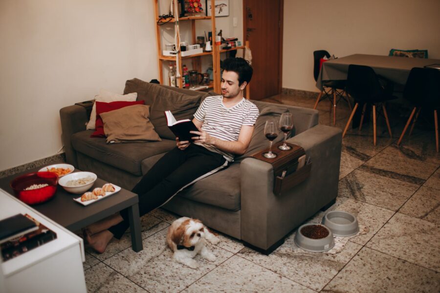Dog relaxing home