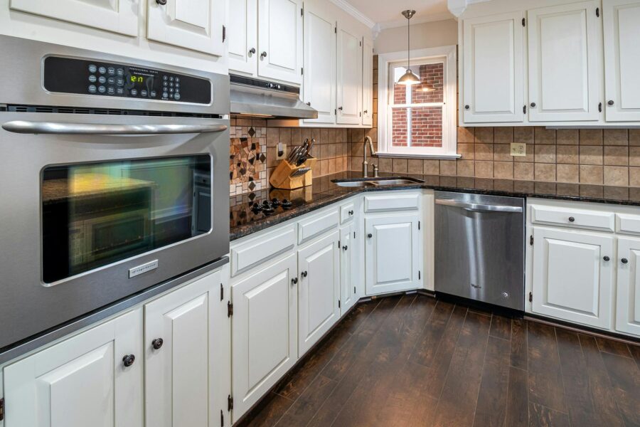 Dog kitchen tiled