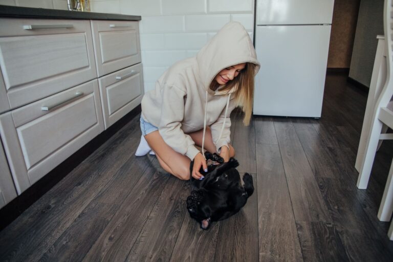 Dog eating carrot
