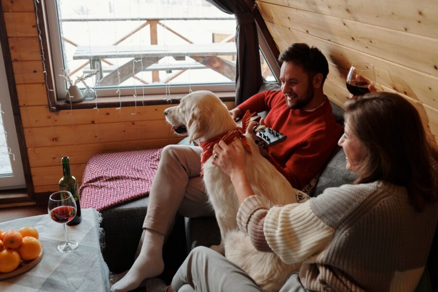 Dog person relaxing