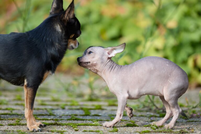 Puppy meeting calm